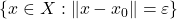 \{ x\in X : \|x-x_0\| = \varepsilon \}